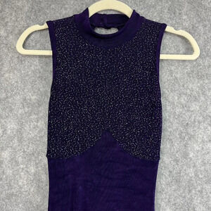 Vintage 80s Body Wrappers Full Leotard Dance Unitard Women M‎ Purple Beaded